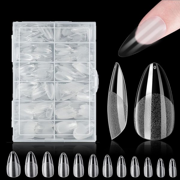 500st klara nagelspetsar, mjuk gel heltäckande nagelspetsar för