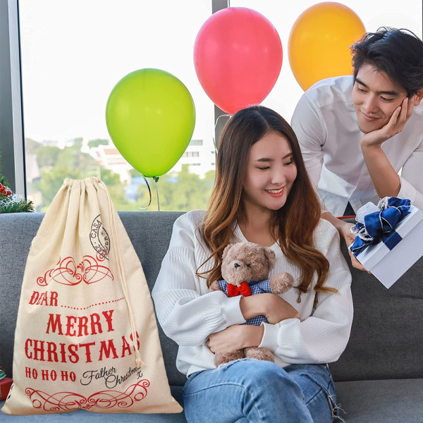 Drawstring Bags with Printed Gift Bag Advent Calendar Bags for