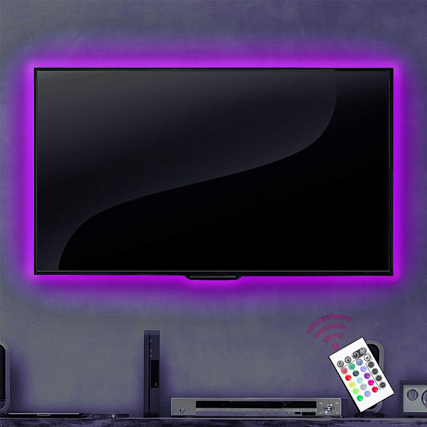 5V 1m batteridriven LED-remsa ljusband lampa för TV