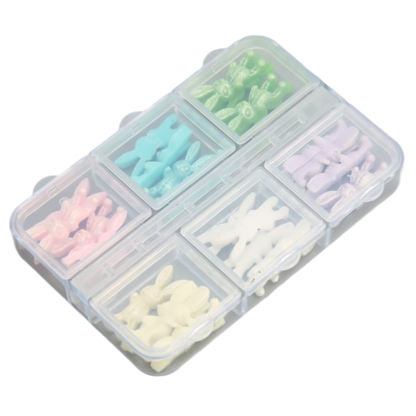 1 Ask Kanin Nagelkonst Dekoration Bärbar Säker Resin Nagelkonst Ornament för Höst Vinter