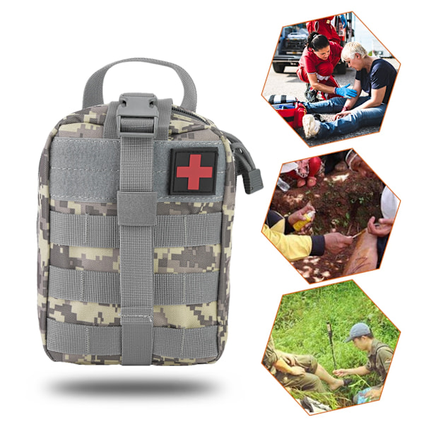 ACU Camo Taktisk Ficka, Slitstark Tredelad Design Med Vattenresistent Skydd För Snabb Första Hjälpen