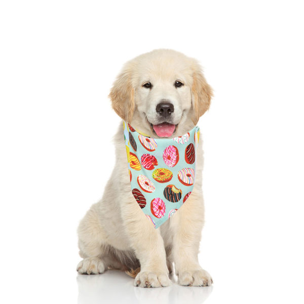 Unique style paws Dog Bandana, 2PC Washable Square Dog Scarfs
