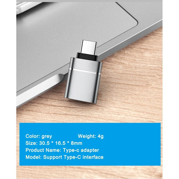 USB C till USB-adapter USB-C till USB 3.0-adapter OTG för MacBook Pro MacBook Air iPad Pro etc Svart