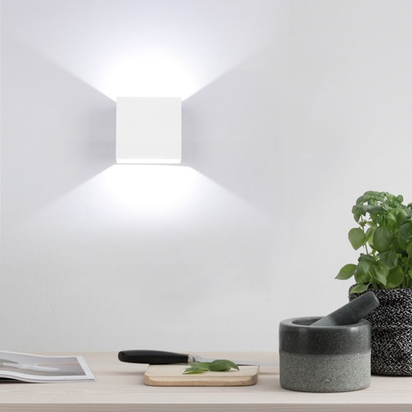 6W LED kvadratisk aluminium vägglampa för sovrum sänggavel korridor inomhus dekorationsljus