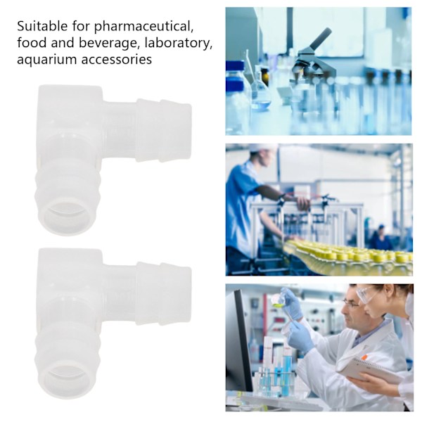 10 st Plast Slangkoppling 90° Böj PP Giftfri Luktfri L-formad Rörkoppling för Akvarium Laboratorium 14mm / 0.55in