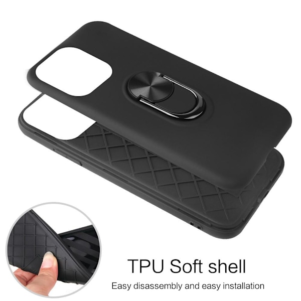 iPhone 13 Pro Max Hybrid skal med Finger Ring - Svart Svart