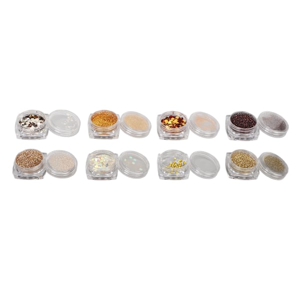 8 st Nagelkonst Paljetter Ultratunna Glänsande DIY Färgglada Nagelkonst Glitter för Hem och Nagelsalong