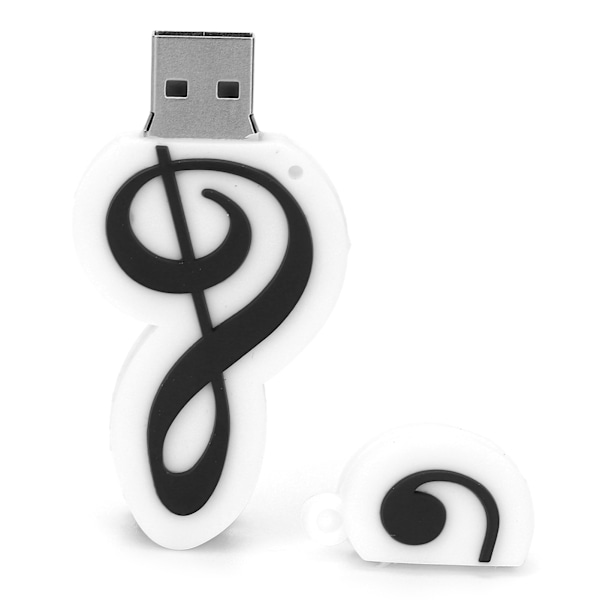 Tecknad U Disk Vit Anteckningsutseende Höghastighets Masslagring Flash Drive Minnesenhet 128GB