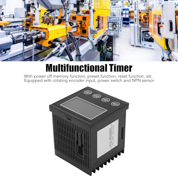 Digitalräknare 6-siffrig LCD-display Timer 0.00001‑999999 Meter 100‑240V AC för industriellt bruk