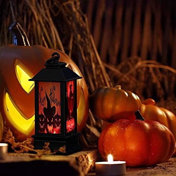 JZENZERO Halloween Tema LED Ljus Retro Fyrhörning