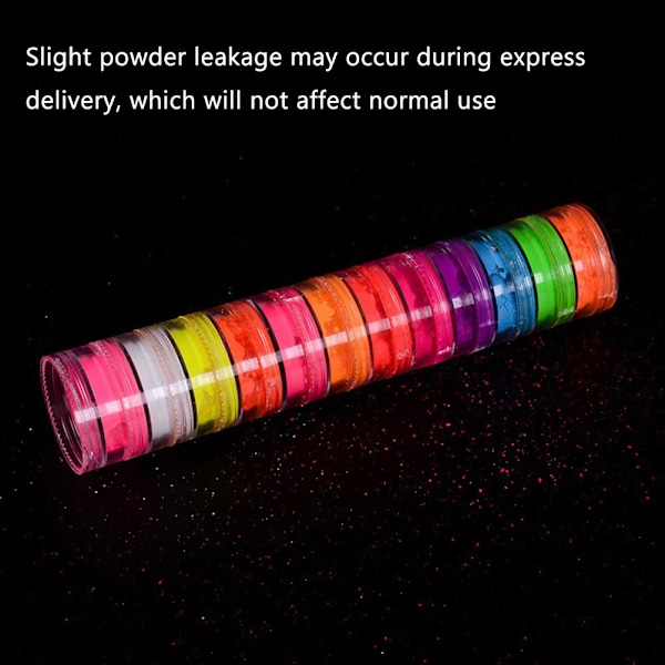 Multifunktionellt Självlysande Pulver, Neonfärgat Ljuspigment För Nagelkonst Och Kroppskonst, Ger Djup Med Fluorescerande Matt Finish