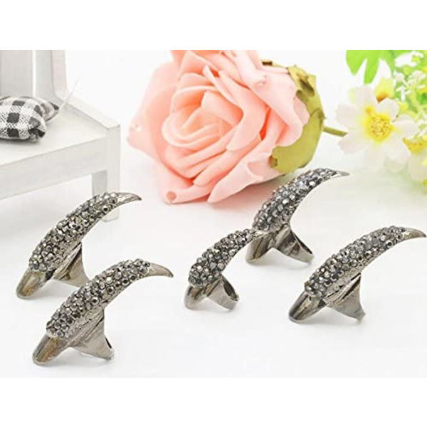 10 st  Kostymklor Falska Naglar Ring Set, Gotisk Punk 3 Storlekar