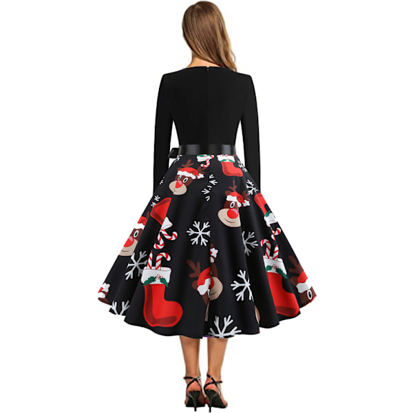 Women's Vintage Christmas Dress Cocktail Party Dress Holiday