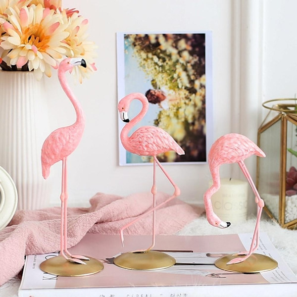 Söt rosa flamingo prydnad bordsdekoration vardagsrum