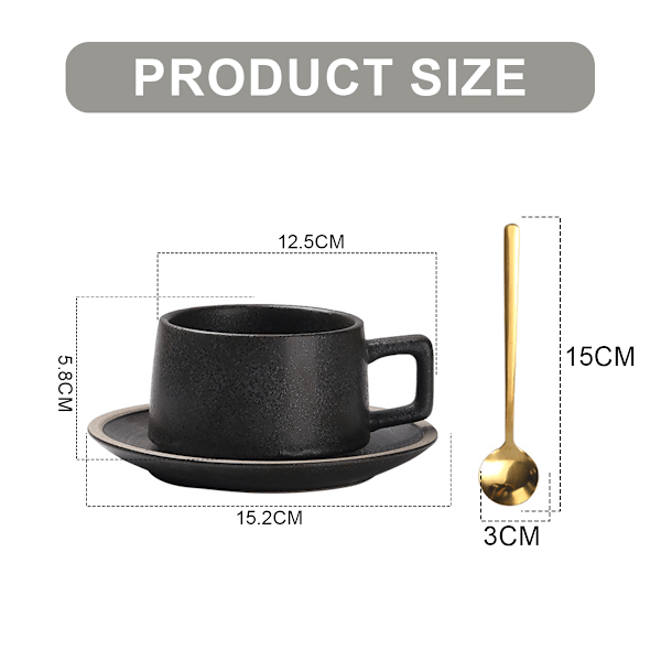 220 ml keramisk kaffekoppset, lattekopp, enkel keramik