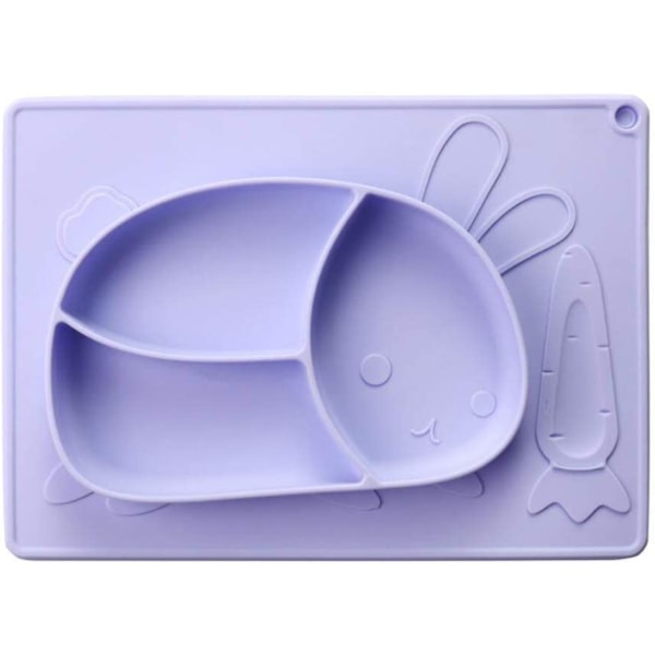 Kanin silikonplatta med inbyggd bordstablett för småbarn - BPA