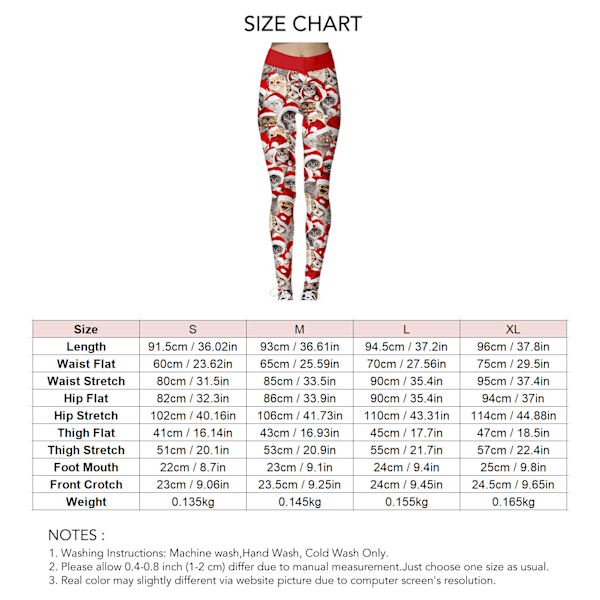 Jul Leggings Normal Midja Åtsittande Passform Tydligt Digitaltryck Roligt Mönster Dam Casual Jul Skinny Byxa BFY028 M