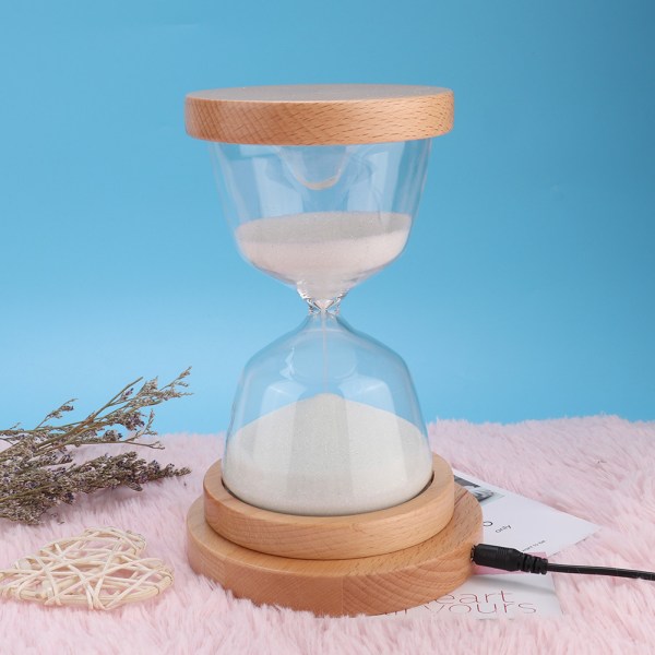 2 i 1  Nyhet 15Minuters Timglas Sand Timer LED Nattlampa