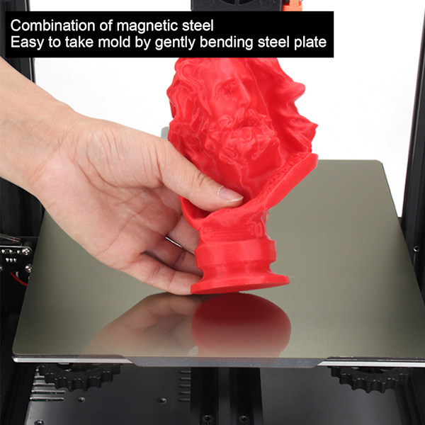 Fjäderstålsark PEI med magnetisk bakplatta för Ender-3/CR10-serien 3D-skrivare 235x235mm