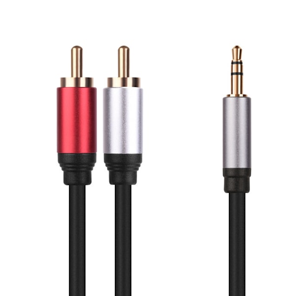 1,8 m Ljudkabel AUX 3,5 mm till 2RCA Stereohögtalarkabel för Mobiltelefon DVD-förstärkare