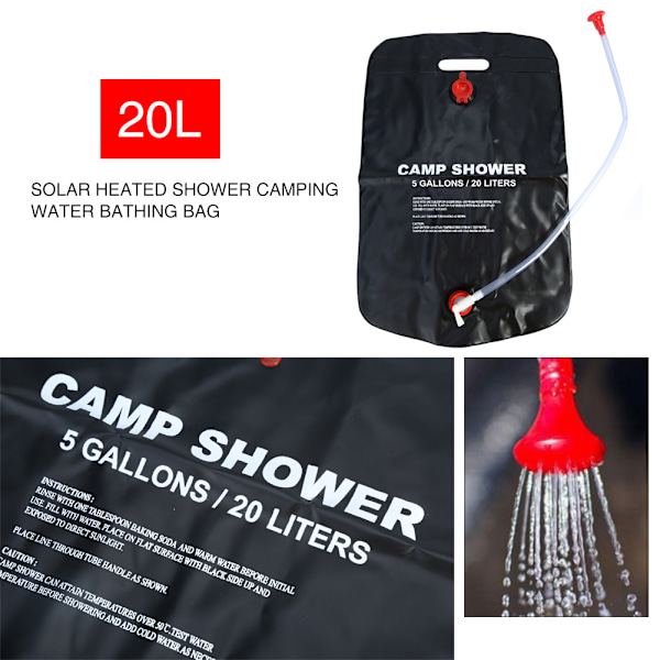 Bärbar Dusch, Tåligt Material Campingdusch Med Giftfri Miljövänlig Design För Utomhusresor, Vandring Och Fiske (5