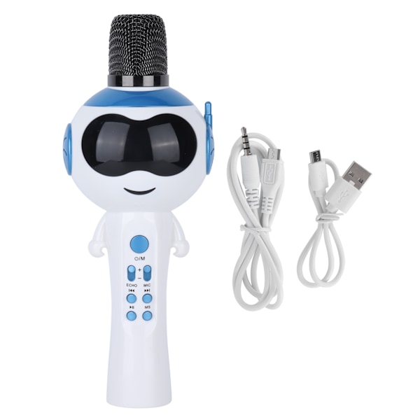 Bluetooth Mikrofon Trådlös Barnmikrofon med Ljudläge Intelligent Funktion Blå