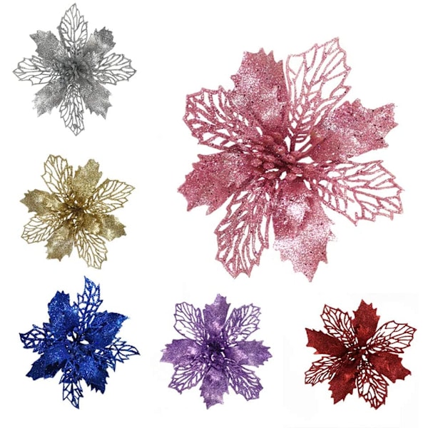 TDCQ 24pcs Weihnachtsblumen,Weihnachtsblumen Deko,