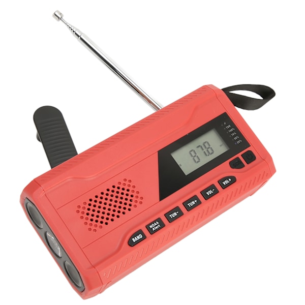 Bärbar Överlevnads Nödladdningsbar Batteri Powerbank Med AM FM Kortvågsradio Och Campingficklampa Lykta För Utomhusäventyr Och