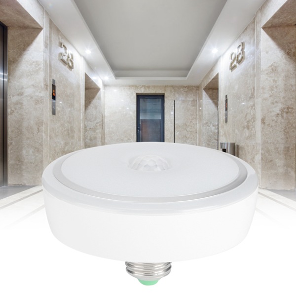 15W Human Body Infrared Sensor Light E27 Lamp med Ljus