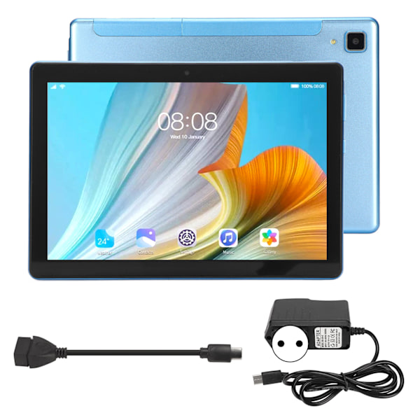 8,1 tums samtalsplatta för Android 12 5G Dual Band WiFi 4GB 64GB Främre 800W Bakre 1300W 1920x1200 Octa Core-platta 100–240V Blå EU-kontakt