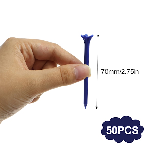 Golf-tees i Plast, Obrytbara, 2 3/4 3 1/4 Tum, Värdepaket med 50 St, 83mm 70mm Tee, Hållbar Pro-uppgradering, Lång Premium, Färg Vit Blå Orange Grön