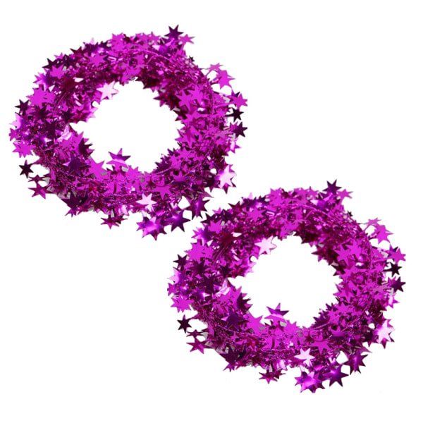 2 Rolls of Sparkly Star Tinsel Garlands with Wire for Xmas