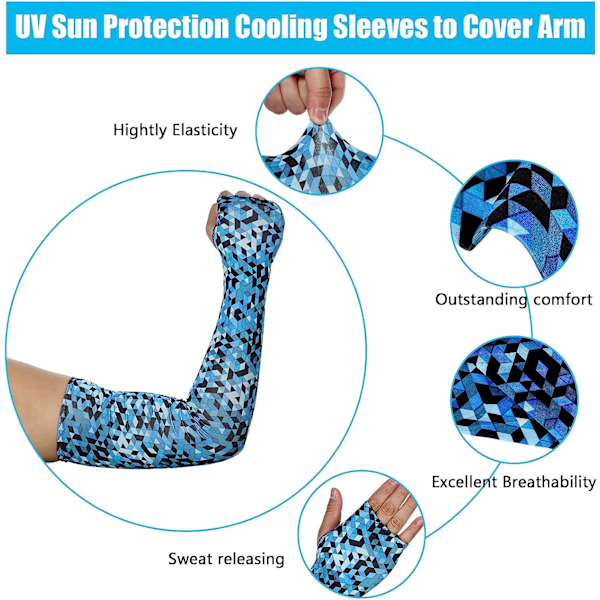 4 st UV-solskyddande ärmärmar, kylskyddande ärmar i issilke