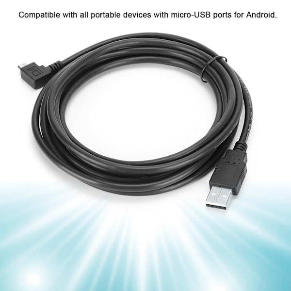 D0106 90 Grader Micro USB Vänster Vinkel till USB Laddningskabel Adapter 3M för Samsung