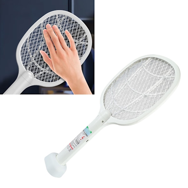 Elektrisk Insektsdödare Racket, Portabel Myggdödare Med Högspänningsgaller, USB-laddning För Inomhus & Utomhus (Vit)
