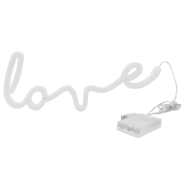 Kärleksbrev Neon Skyltar LED Neon Dekorativt Ljus för Sovrum USB/Batteridriven