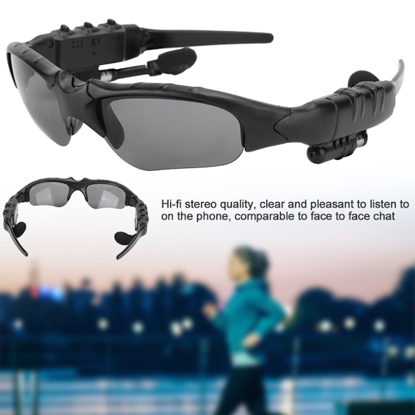 Intelligenta 5.0 Trådlösa Bluetooth Solglasögon Sport Körglasögon med Stereo Hörlurar (SvartBlå Glasögon Skruvmejsel)