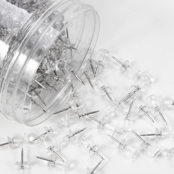Push Pins 400 Count, Standard Clear Thumb Tacks Steel Point and