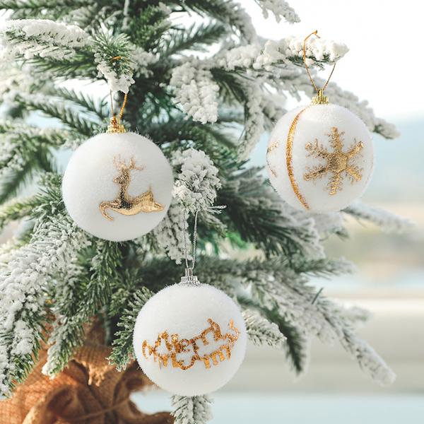 Christmas Baubles Foam 6cm x 6 with Gold Glitter Christmas