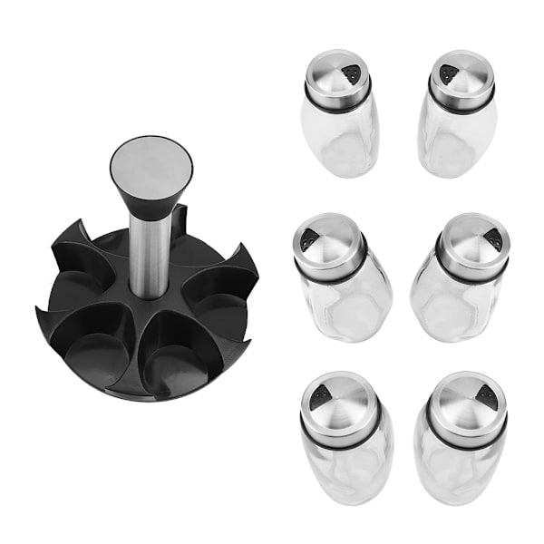 6-pack roterande kryddburkar i glas