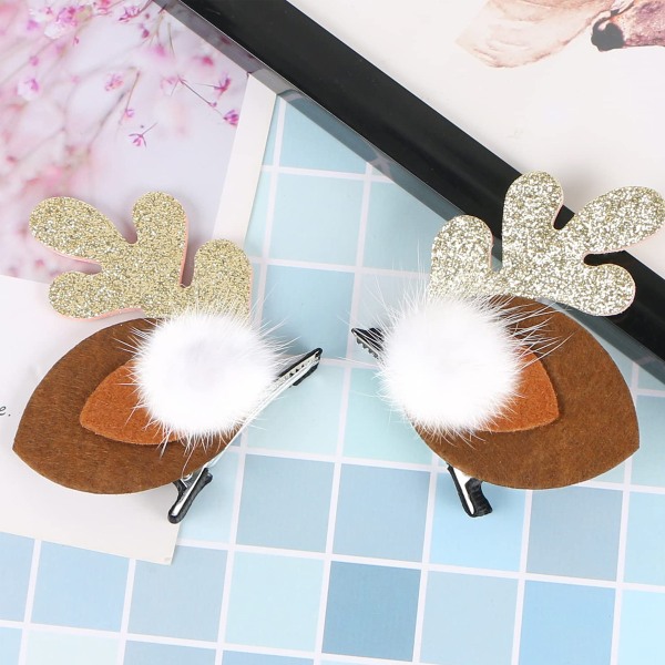 Christmas Hair Clips Deer Antlers Hairpins Christmas Reindeer