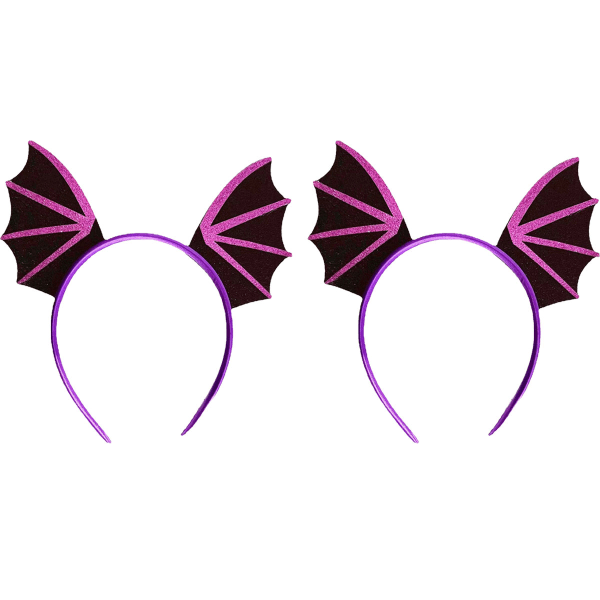 2st Kvinnor Bat Wing Pannband Hårklämma Cat Ear Pannband