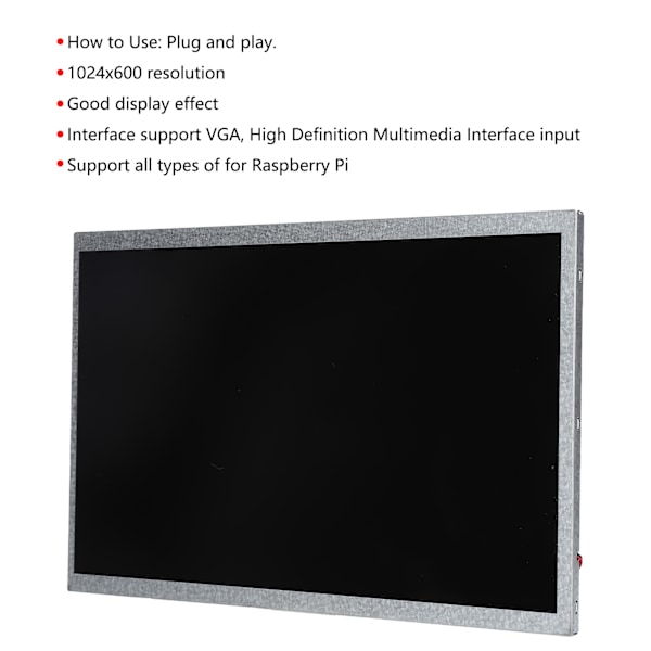 Drivkort för Raspberry Pi LCD 1024x600 Upplösning Datortillbehör 10.1in
