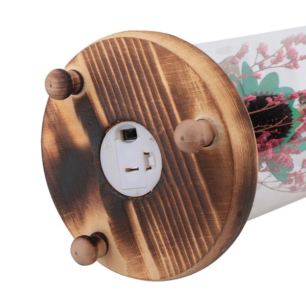 Blomster LED-lampa med glaskupa bas Valentinsdag bröllop