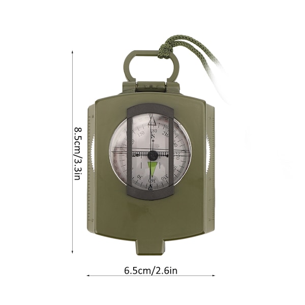 Militärklassad kompass i legering, professionellt siktinstrument med lins för vandring och överlevnad, med hög noggrannhet och vattentät design