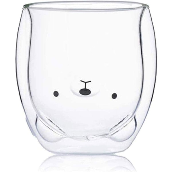 Hwagui - Söt kopp Dubbelväggig Glasmugg, Glas Espresso Kopp,