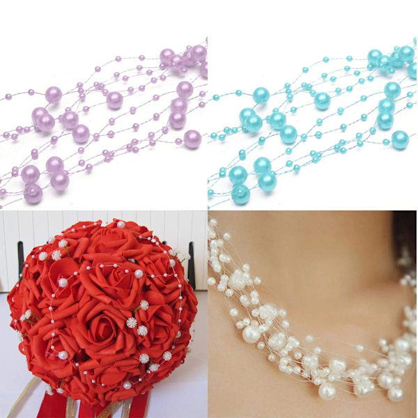 75m Pearl String Beads, Fishing Line Aritificial Pears Plastic