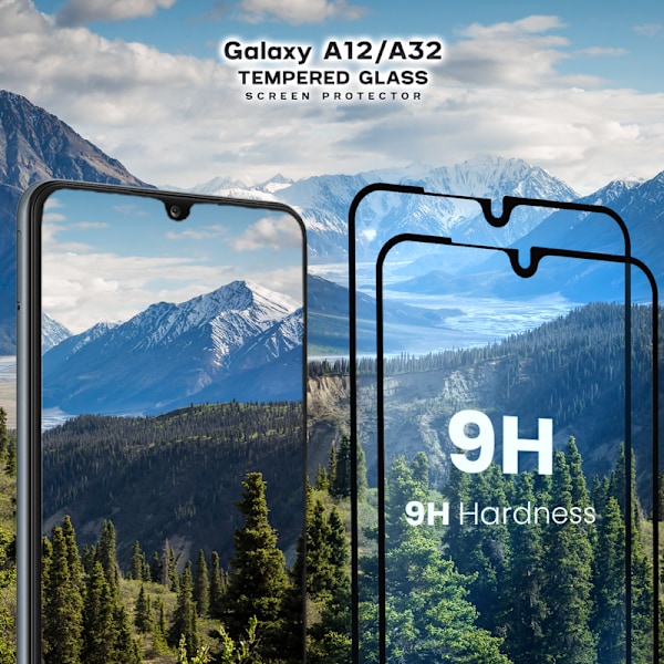 2 Pack - Samsung A12 / A32 5G - Härdat Glass 9H - Super Kvalitet