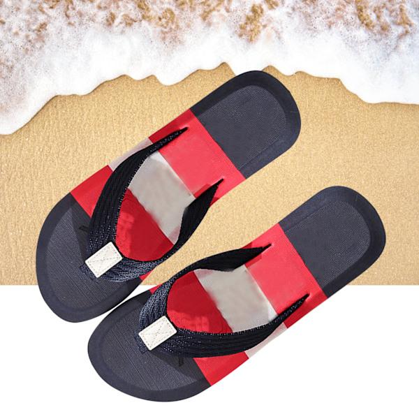 Flip-flops för män, snabbtorkande, ventilerande, halkfria, mjuka EVA, ergonomiska badtofflor, mörkblå 41