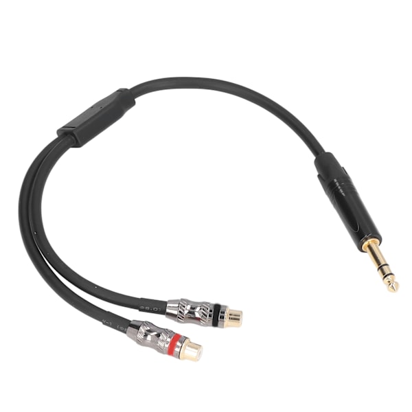 Dubbel RCA till 6,35 mm Kabel 1/4 tum Hane Stereo till 2RCA Hona Y Splitter Adapter för Studio Liveframträdande 0,3 m